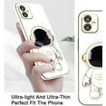 thumbnail image 3 of Compatible with Samsung A04 Case for Women Men, Ultra Soft Samsung A04 Phone Case with Stand Silicone TPU Plating Cute Astronaut Pattern Cases Cover (White), 3 of 14
