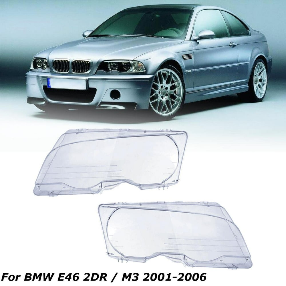 For BMW M3 E46 Coupe Convertible Set Headlight Cover Lenses Headlamps