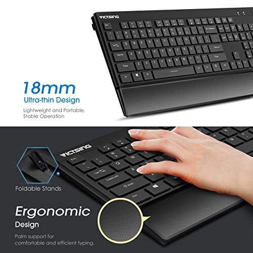 VicTsing Wireless Keyboard and Mouse Combo, [Upgrade] 2.4 G Ultrathin