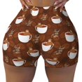 thumbnail image 2 of Haiem Cute Sloths Bear Relaxing In Coffee Cup No Front Seam Biker Shorts for Women Yoga Workout Gym Bike Shorts with Tummy Control Moisture-Wicking-Small, 2 of 9