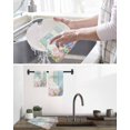 thumbnail image 5 of Easter Kitchen Dish Towels for Drying Dishes Set of 2, Spring Rabbit Ears Foot Flowers Eggs Green Wooden Waffle Weave Microfiber Hand Tea Bathroom Towels Quick Dry & Absorbent Towel 15.7x23.6, 5 of 7