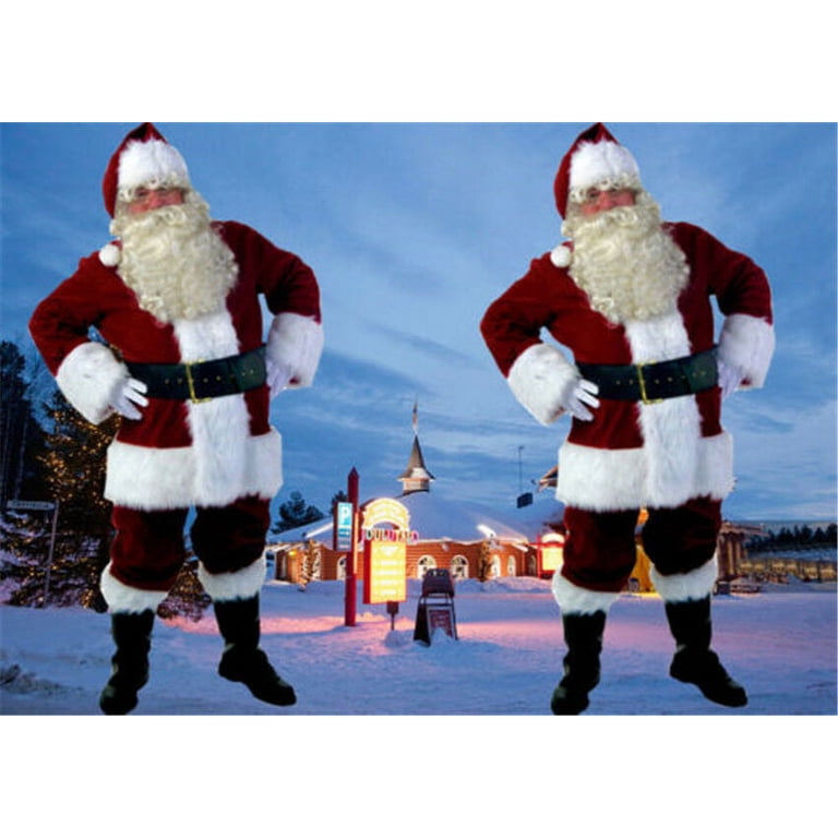 Costyle Santa Claus Suit Adult Christmas Costume Fancy Dress Deluxe Velvet Full Set