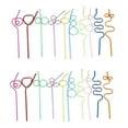 thumbnail image 1 of 100x Crazy Loop Straws, Crazy Silly Colorful Reusable Drinking Straws Mega Pack BPA and PFOA Free, 1 of 5