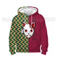 thumbnail image 3 of Sudadera con capucha con estampado 3D de Demon Slayer para niños pequeños, sudaderas de anime para niños y niñas, jerséis de dibujos animados, tops para niños, abrigos, sudadera escolar, 3 of 5