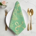 thumbnail image 2 of Ocean Conch Shell Cloth Napkins, Coastal Seahorse Coral Bows Vintage Green Washable and Reusable Dinner Napkins Set of 8, Table Napkin for Kitchen Party Birthday Wedding Hotel Housewarming 20"x20", 2 of 9