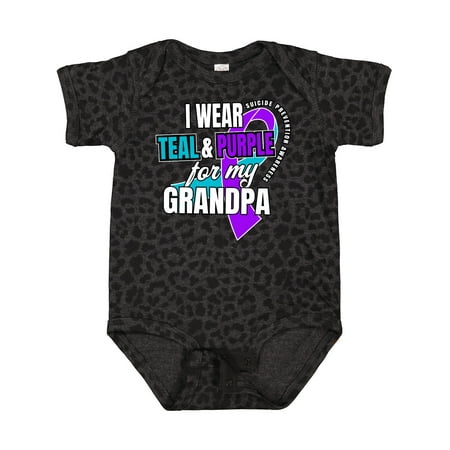 

Inktastic Suicide Prevention I Wear Teal and Purple for My Grandpa Gift Baby Boy or Baby Girl Bodysuit