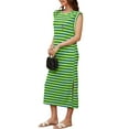 thumbnail image 4 of Asklazy Plus Size Womens Maxi Dresses Crew Neck Sleeveless Casual Long Dress,US Size,2XL,Green, 4 of 12
