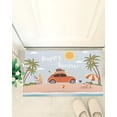 thumbnail image 4 of Summer Coastal Seaside Truck and Palm Trees Ultra Soft Bathroom Rug, Shag Floor Bath Mat Warm Fluffy Carpet Non-Skid Shaggy Washable Door Mats, Ocean Beach and Sun Entrance Welcome Rugs, 4 of 6