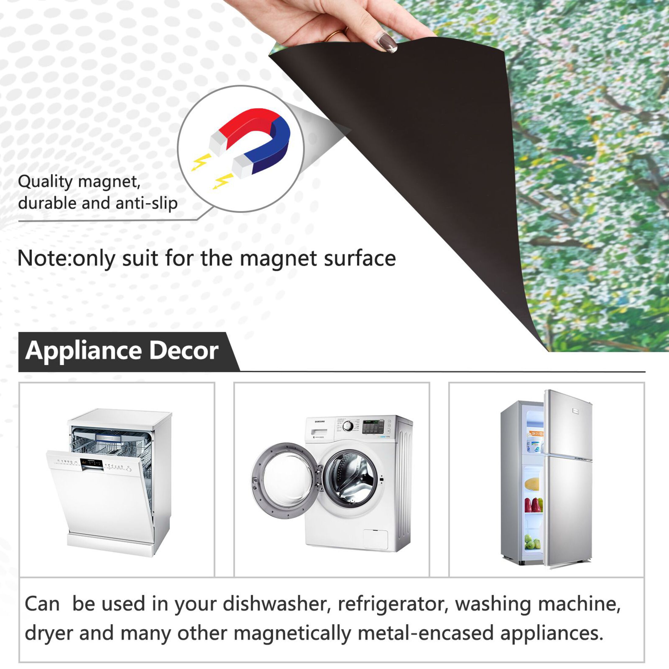 Dishwasher Magnetic Refrigerator Magnet Cover Sticker Home Decorative 23"x26" Spring Morning