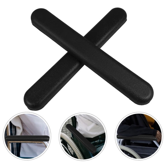 LEORX Wheelchair Armrest Cushions Black 2Pcs 12.9X2.0X1.0In