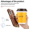 thumbnail image 5 of ELEHOLD Case for Samsung Galaxy A32 5G, RFID Blocking Zipper Leather Wallet Stand Case with Card Slot & Wrist Strap & Ring Holder,Brown, 5 of 10