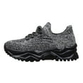 thumbnail image 4 of Rokment Women's Platform Running Tennis Shoes 2026 Spring Fall Knitted Lightweight Memory Foam Chunky Slip on Walking Trainners Basketball Bowling Sneakers Grey Size 8.5, 4 of 6