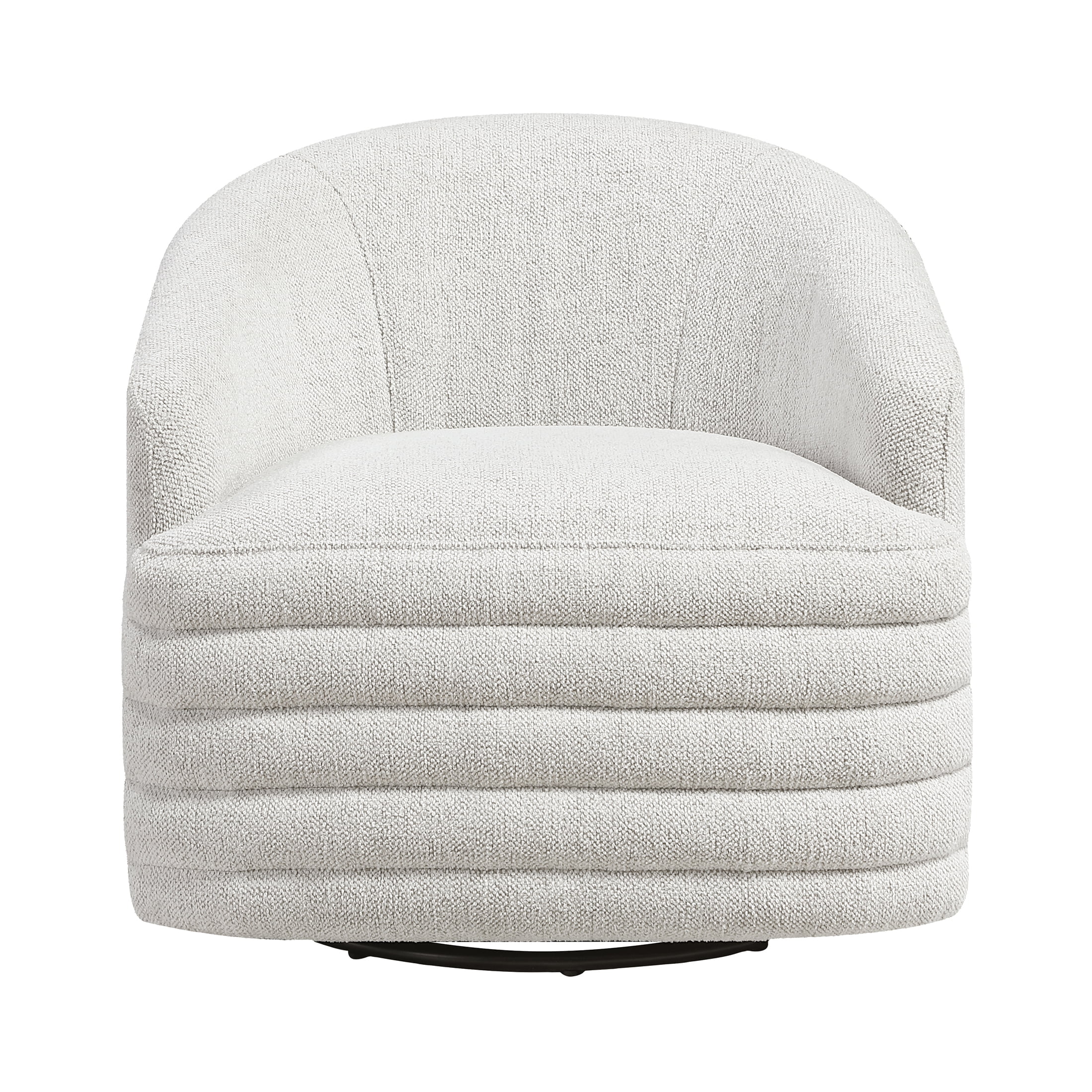 OakvillePark Tavira Chenille Barrel Swivel Chair, Beige