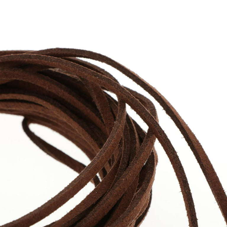 Cords Craft, Genuine Suede Leather Cords, Leather Lace, String Cord Thread,  Velvet Cord for Necklace, Bracelet, Choker and DIY Crafts, 4mm Dark Brown  10 Meters (10.93 Yards)