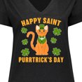 thumbnail image 4 of Inktastic St. Patrick's Day Happy Saint Purrtrick's Day Women's Plus Size V-Neck T-Shirt, 4 of 5