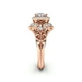 thumbnail image 3 of Halo Vintage Inspired Diamond Rose Gold Engagement Ring, 3 of 4