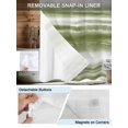 thumbnail image 3 of No Hook Shower Curtain with Snap in Liner,Vintage Sage Green Stripe Waterproof Bath Curtain Double Layers with See Through Top Window,Watercolor Ombre Line Hotel Shower Curtains 36x72in, 3 of 9