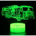 thumbnail image 4 of 3D Fire Engine Truck Night Light Table Desk Optical Illusion Lamps 7 Color Changing Lights LED Table Lamp Xmas Home Love Birthday Children Kids Decor Toy Gift, 4 of 4