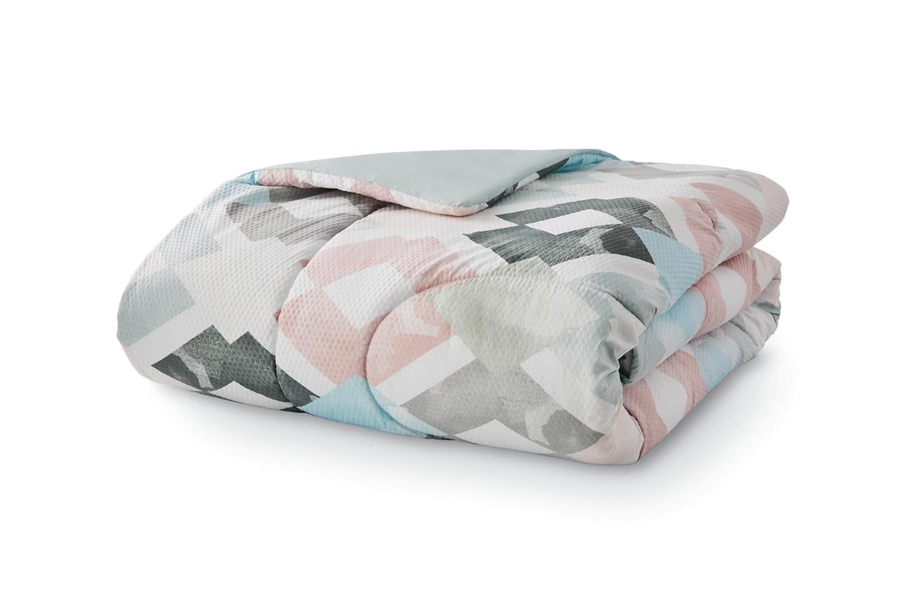 Mainstays Reversible Marble Diamond 8-Piece Bed in a Bag Bedding Set, Twin/Twin XL