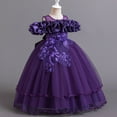 thumbnail image 2 of Ashirexll Robe de Performance Sans Manches pour Filles Jupe Tutu en Maille Col Rond Robe Trapèze Formelle pour Hôte Fête Tenue de Danse Âge 3-14 Ans Violet 9 Ans, 2 of 3