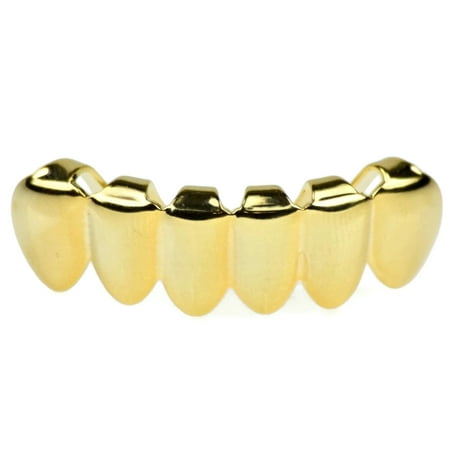 14K Gold Plated Grillz Lower Bottom Plain Teeth (Best Gold Teeth In Miami)