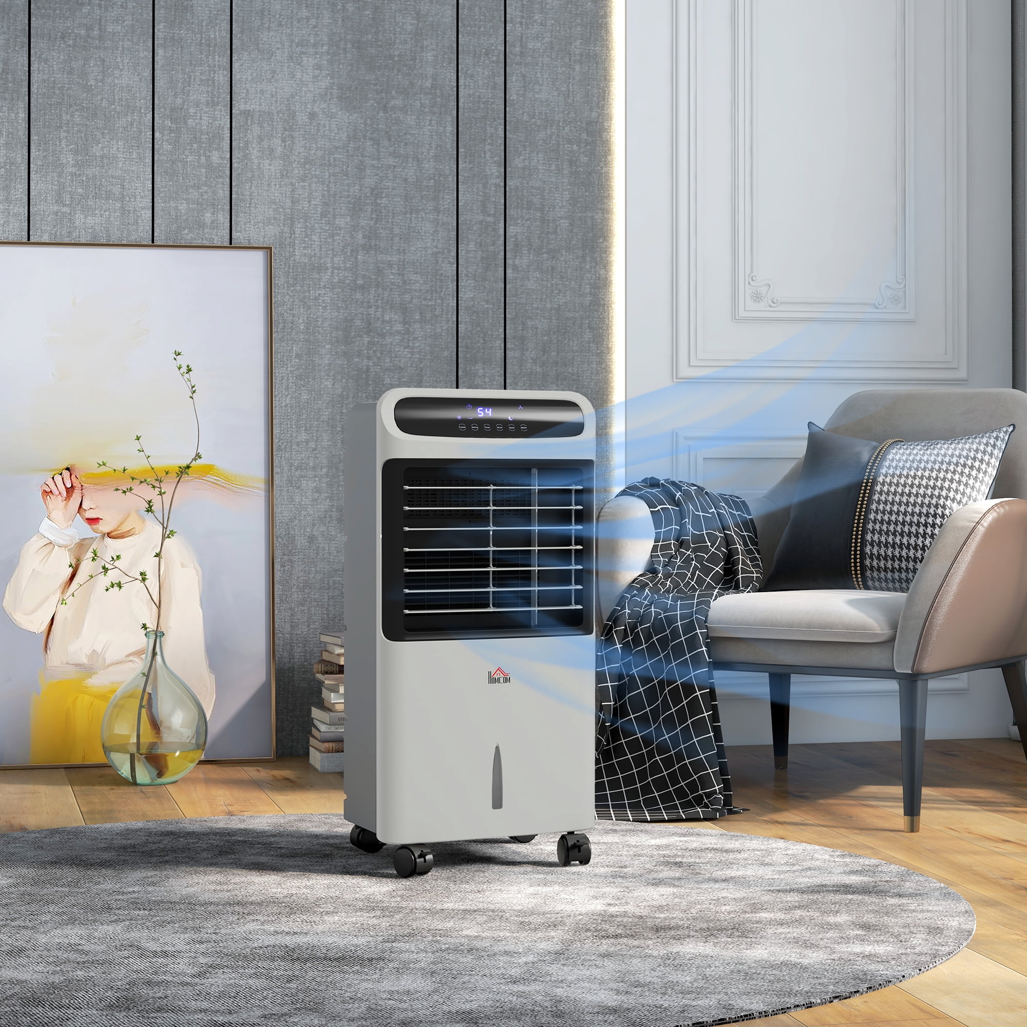 Swamp Cooler Air Conditioner, 3-In-1 Ice Cooling Fan with 3.2 Gal Water Tank,60° Oscillating,3 Modes, 3 Speeds, 12H Timer, Remote,Quiet Evaporative Air Cooler for Bedroom Office