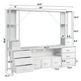 thumbnail image 5 of EnHomee 65" TV Stands for Living Room Wall Unit Entertainment Center with 11 Fabric Drawer,TV Stand with LED Lights & Power Outlets,White, 5 of 8
