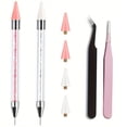 thumbnail image 1 of Graflsoa Ensemble d'Outils de Ramassage de Strass à Double Extrémité de 8 Pcs - 2 Stylos à Pointe Cirée, 4 Pointes Remplaçables, 2 Pinces Courbées et Droites pour Nail Art, Réparation de Bijoux, Bricolage, Assemblage Électronique, 1 of 7