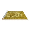 thumbnail image 2 of Ahgly Company Machine Washable Indoor Rectangle Medallion Yellow Traditional Area Rugs, 5' x 7', 2 of 4