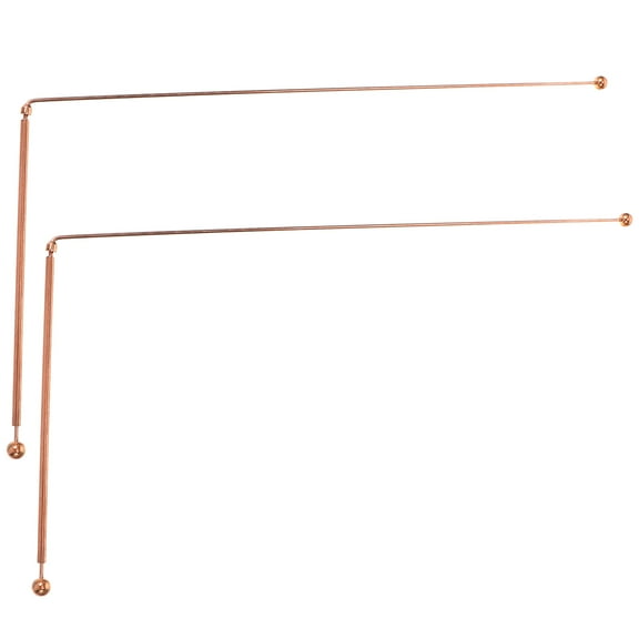 ELAYARD 2Pcs Copper Dowsing Rods Golden Portable Water Finding Tool for Outdoor Explorers