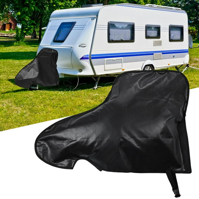 Caravan Hitch Cover, Universal Waterproof Breathable Tow Hitch Cover for Caravan Tongue Jack Cover, PVC Trailer Tow Ball Coupling Lock for Camper & Caravan