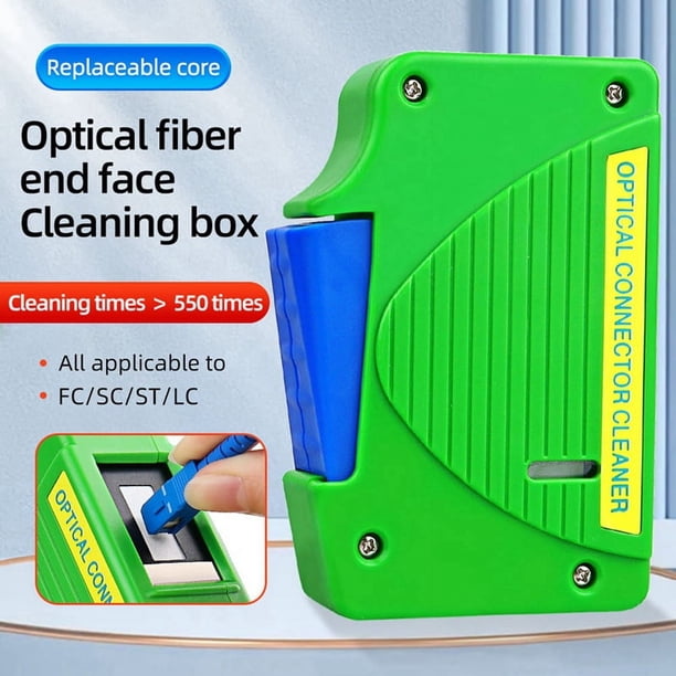 Cassette Limpiador de Fibra Óptica A-550 Caja de Limpieza de Extremos de Fibra Limpiador de Coletas para Herramientas de Limpieza de Fibra Óptica SC/FC/ C