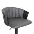 thumbnail image 5 of Lydia Adjustable Black Wood Bar Stool in Gray Faux Leather with Black Metal, 5 of 10
