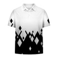 thumbnail image 4 of PNTUTB Men's Fashion Striped Color Blocked Casual Relaxed Button Down Collar Short Sleeve Pullover Blouse, 4 of 6