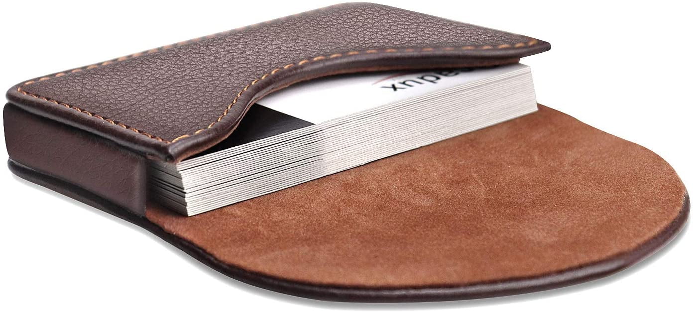 Ocadux Leather Business Card Holder Case for Men or Women Pocket