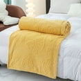 thumbnail image 4 of JUMNUYCUH Throw Blanket for Couch, Super Soft Cozy Warm Knitted Throw Blanket with Butterfly Texture, Lightweight Fuzzy Blanket for Bed, Sofa and Living Room Decor, 70" x 80", Yellow, 4 of 8