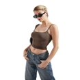 thumbnail image 4 of Women’s Sexy Square Neck Tank Top Spaghetti Strap Trendy Going out Basic Cami Shirt, 4 of 7