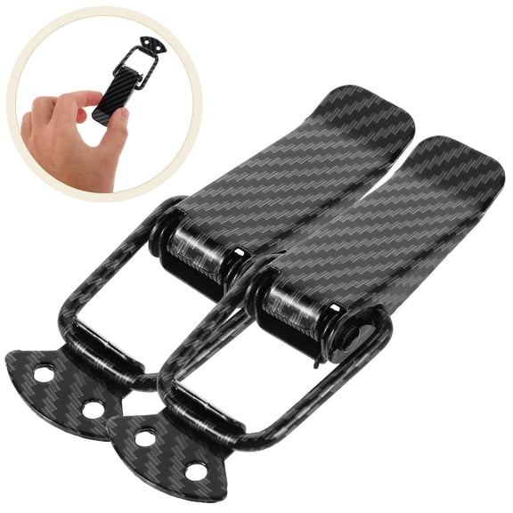 ETEREAUTY 2Pcs Universal Car Bumper Lock Clips Carbon Fiber Material for Trunk Catch and Repair