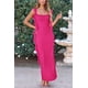thumbnail image 5 of Vestido PRETTYGARDEN 2025 Maxi sin mangas con volantes en rojo rosa Talla L, 5 of 8