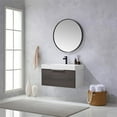 thumbnail image 3 of Vegadeo 36" White Composite Stone Single Sink Suleiman Oak Bath Vanity w/mirror, 3 of 12