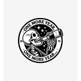 thumbnail image 2 of Skeleton Drinking Wine One More Year Women's White Crew Neck Short Sleeve Crop Tee-Small, 2 of 6