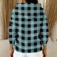 thumbnail image 3 of WTOBBY Women's Fashion Casual Plaid Print Pullover Long-Sleeve Hooded Sweatshirt, Trendy Loose Fit for Casual Outfits and Fall Season Daily Wear,Sky Blue XL, 3 of 4