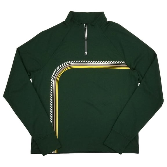 Sports Illustrated Mens Green Raglan 1/4 Zip Pullover Athletic Shirt