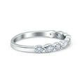 thumbnail image 2 of Half Eternity Band Marquise Round Simulated 925 Sterling Silver Size 9, 2 of 5