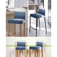 thumbnail image 5 of Navy Blue Ombre Bar Stool Covers Set of 4, Modern Abstract Art Texture Stretch Washable Bar Chair Covers with Backs, Removable Pub Counter Height Chair Cover for Kitchen Dining Room Cafe, 5 of 7
