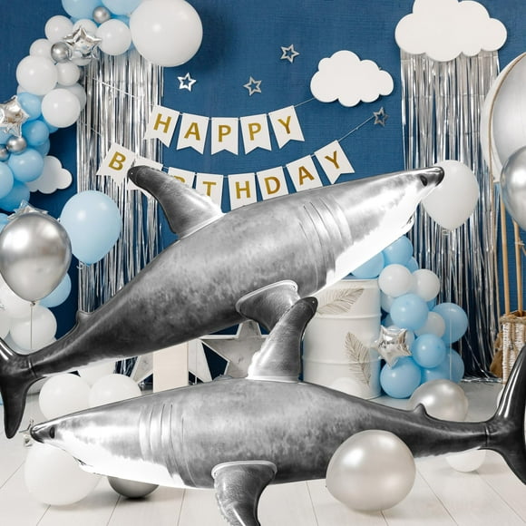 Juguete inflable para piscina con forma de tiburón ILEISURELY, extra grande, 2 m