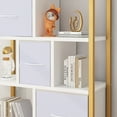 thumbnail image 6 of Ktaxon 4-Tier Bookshelf, Modern 7-Cube White and Gold Etagere Bookcase with 3 Drawers, Open Display Storage Shelf for Living Room, Home Office, 6 of 9