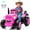 Pink, variant on Joyracer 12 Volt Ride on Toys, Cute Battery Powered Toys for Kids, Power Car Wheels with LED Lights, Music, Horn, Safety Belt, Red