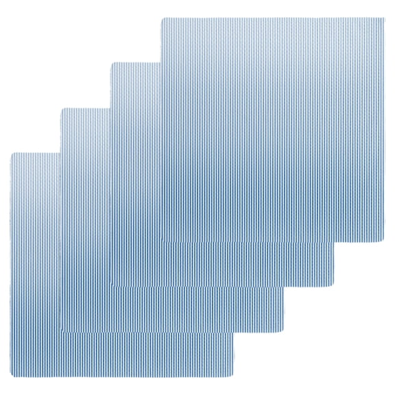 Blue Striped Kitchen Dish Towels for Drying Dishes Set of 4, Modern Minimalist Ombre Vertical Stripes Waffle Weave Microfiber Hand Tea Bathroom Towels Quick Dry & Absorbent Towel 12x12