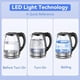 thumbnail image 2 of Hervidor eléctrico de 1,7 l 110 V 1500 W hervidor de agua caliente de vidrio hervidor de té eléctric Tomshoo  Hervidor eléctrico, 2 of 7